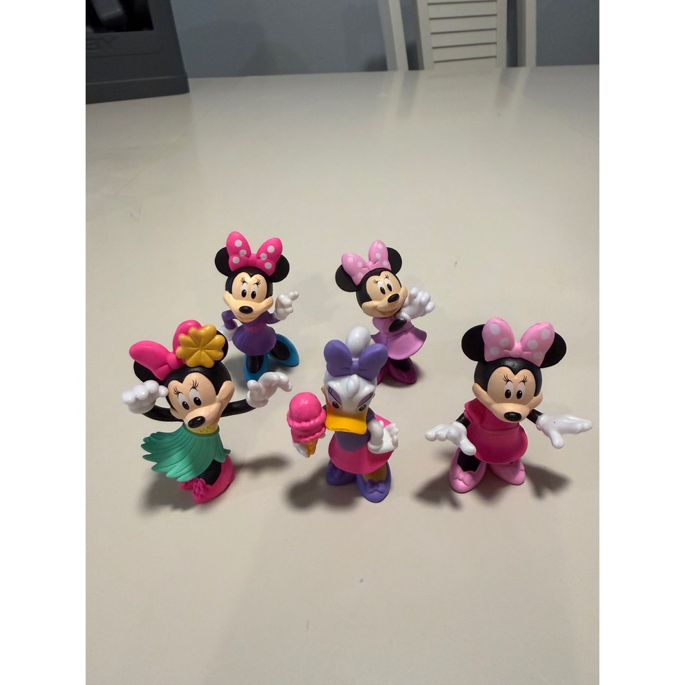 Disney Minnie Mouse Daisy Duck PVC Figure Lot 5pc Cake Toppers Toy Set